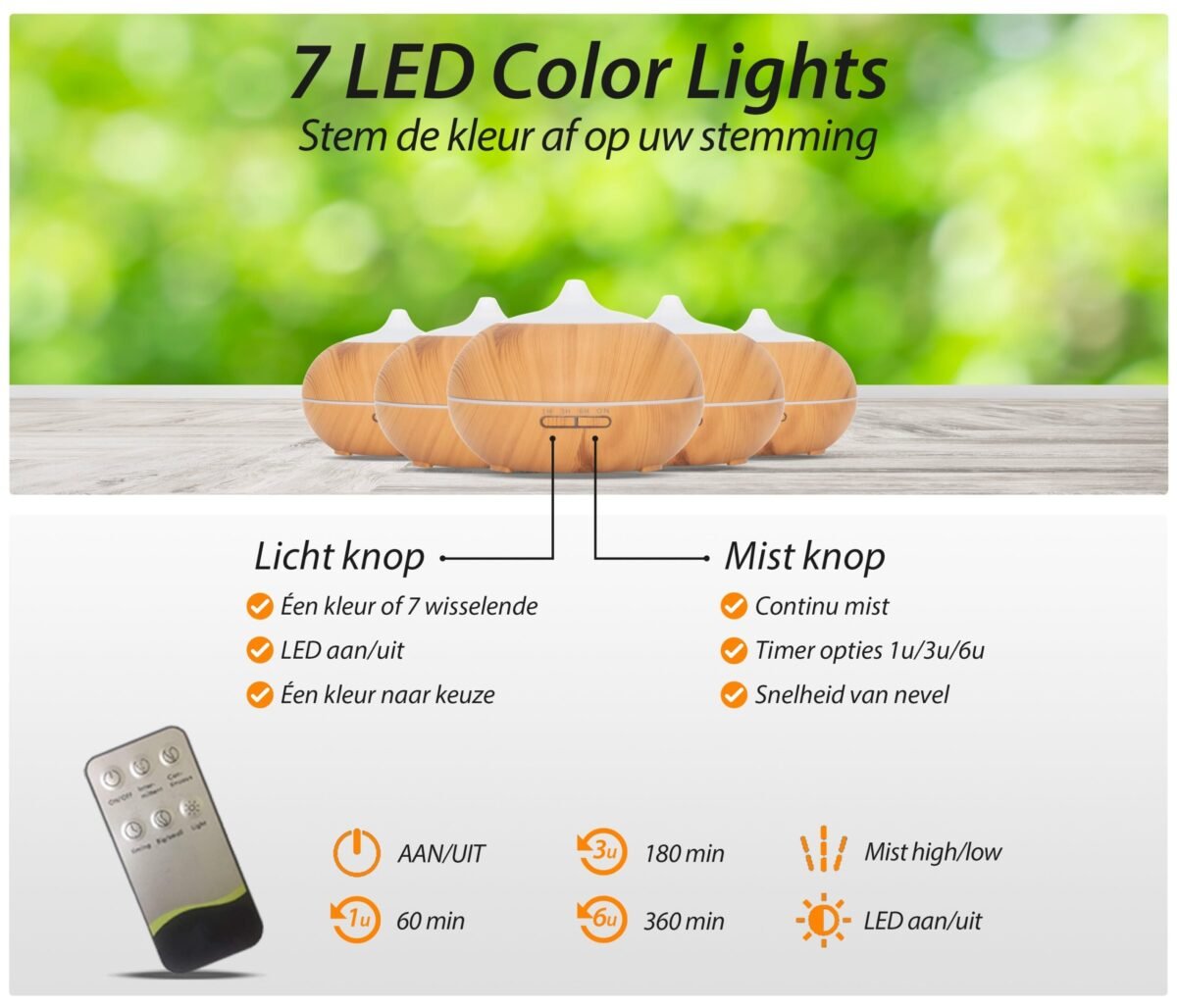 Sun Shine Pro - Light Wood - Aroma Diffuser - Afbeelding 7